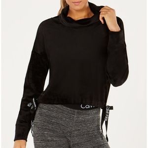 Calvin Klein Preformace Velour Side-Ties Top